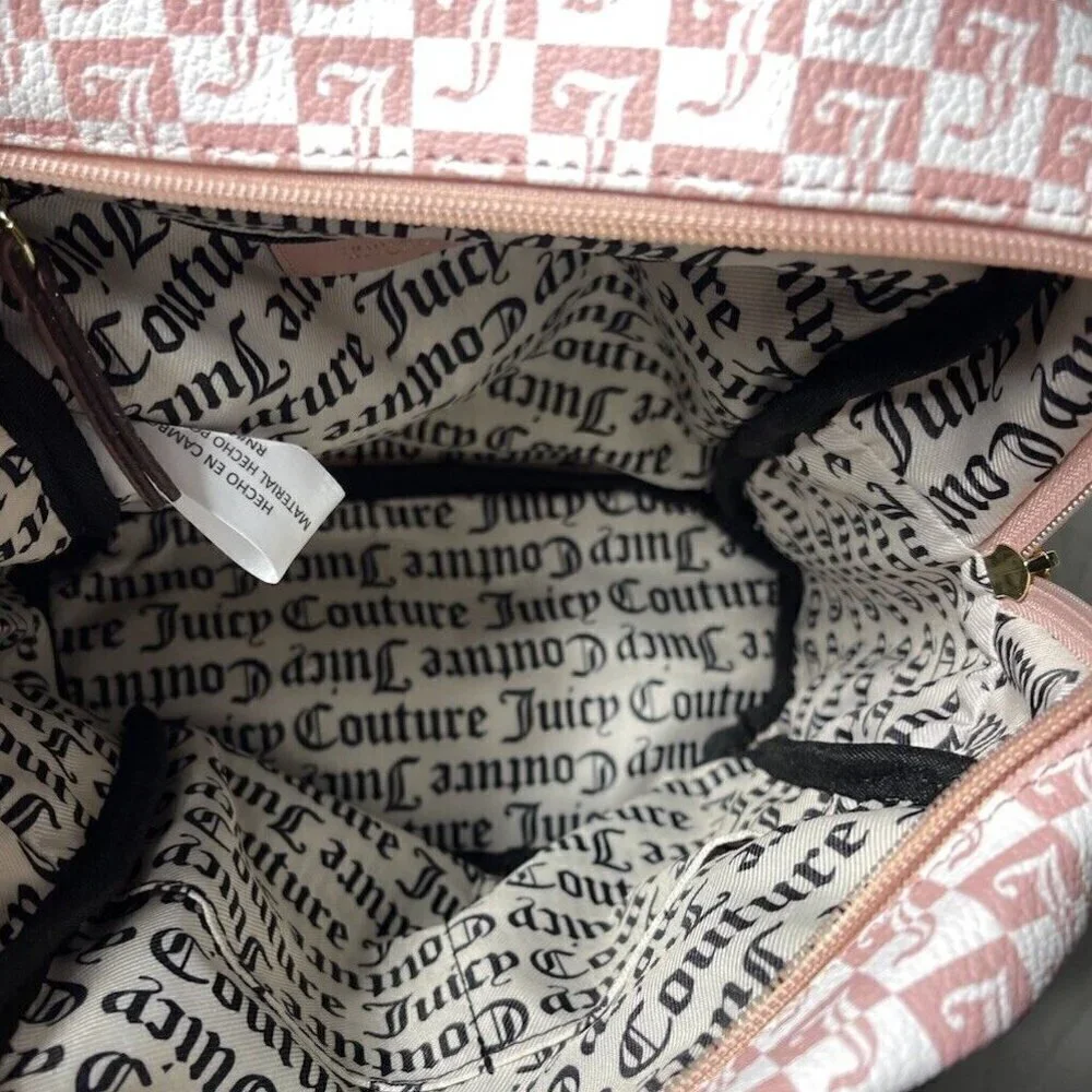Juicy Couture Modern Pink White Medium Mini Backpack Pink Heart Logo Brand NEW